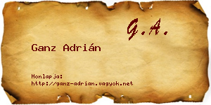 Ganz Adrián névjegykártya
